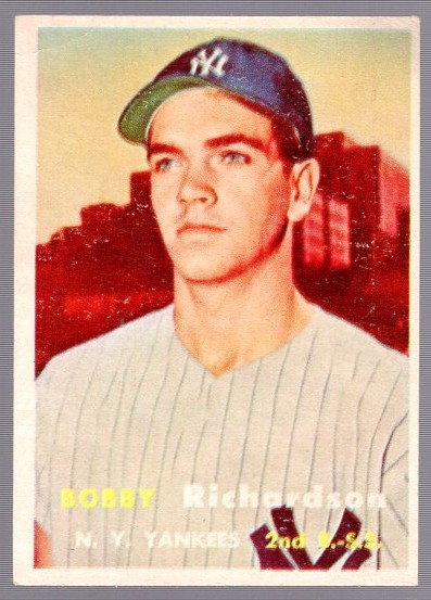 1957 Topps Bb- #286 Bobby Richardson RC, Yankees- Semi Hi#