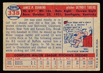 1957 Topps Bb- #338 Jim Bunning RC