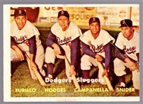 1957 Topps Bb- #400 Dodgers Sluggers
