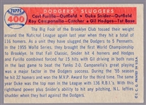 1957 Topps Bb- #400 Dodgers Sluggers