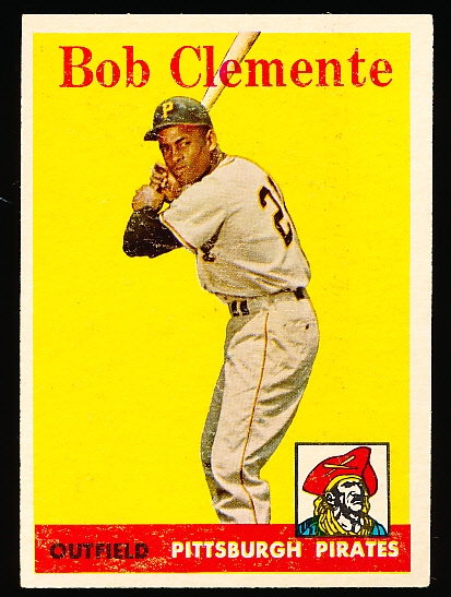 1958 Topps Baseball- #52 Roberto Clemente, Pirates