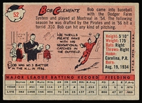 1958 Topps Baseball- #52 Roberto Clemente, Pirates