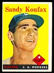 1958 Topps Baseball- #187 Sandy Koufax, Dodgers