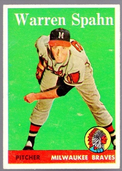 1958 Topps Baseball- #270 Warren Spahn, Braves