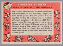 1958 Topps Baseball- #321 Ted Williams/Ted Kluszewski