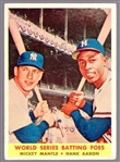1958 Topps Baseball- #418 Mantle/Aaron