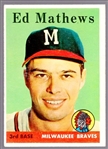1958 Topps Baseball- #440 Ed Mathews, Braves
