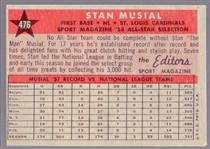 1958 Topps Baseball- #476 Stan Musial All Star