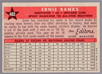 1958 Topps Baseball- #482 Ernie Banks All Star