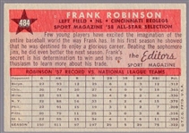1958 Topps Baseball- #484 Frank Robinson All Star