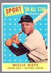 1958 Topps Baseball- #486 Willie Mays All Star