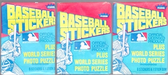 1979 Fleer Bsbl. Stickers- 3 Unopened Packs
