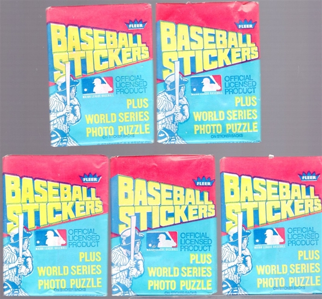 1979 Fleer Bsbl. Stickers- 5 Unopened Packs