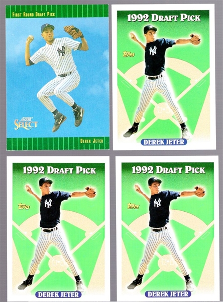 1993 Derek Jeter Bsbl.- 4 Asst. Rookie Cards