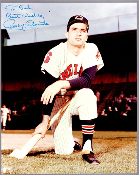 Autographed Rocky Colavito Cleveland Indians MLB Color 8" x 10" Photo