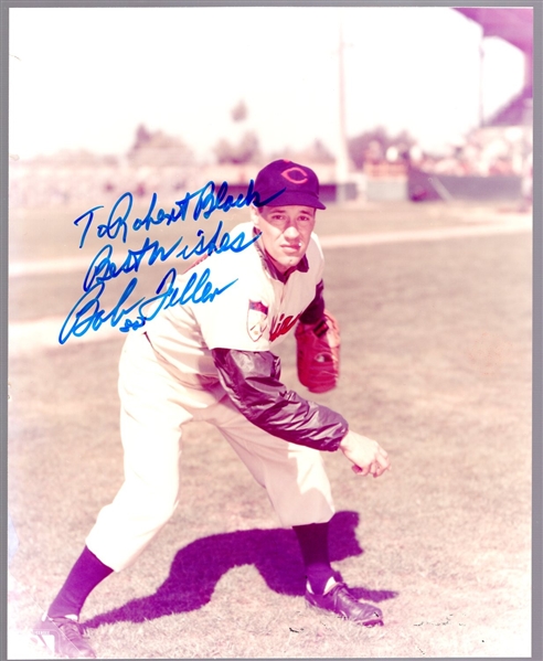 Autographed Bob Feller Cleveland Indians MLB Color 8" x 10" Photo