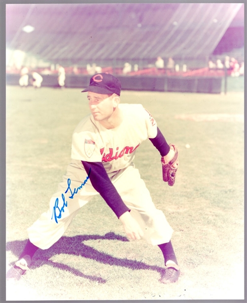 Autographed Bob Lemon Cleveland Indians MLB Color 8" x 10" Photo