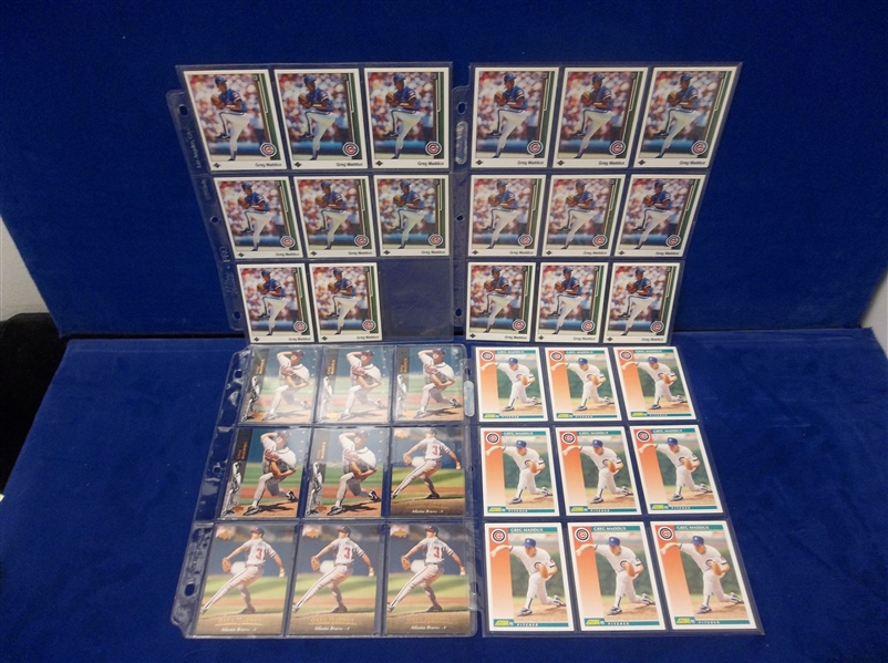 Greg Maddux Bsbl.- Approx. 375 Asst. Cards in Pages