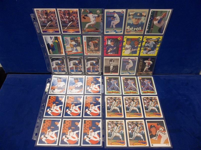 Nolan Ryan Bsbl.- Approx. 400 Asst. Cards in Pages