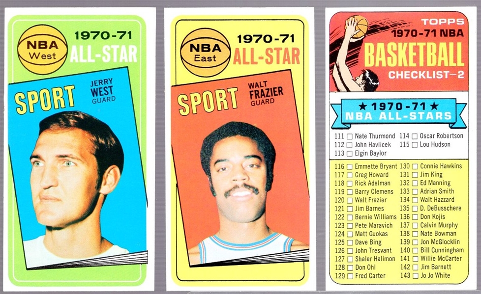 1970-71 Topps Bskbl.- 3 Diff. Cards