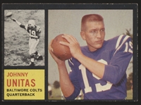 1962 Topps Ftbl. #1 Johnny Unitas, Colts