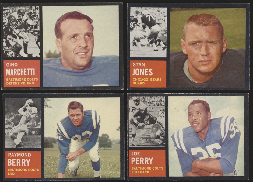 1962 Topps Ftbl.- 4 Diff. Cards