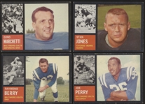 1962 Topps Ftbl.- 4 Diff. Cards