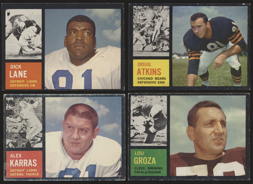 1962 Topps Ftbl.- 4 Diff. Cards