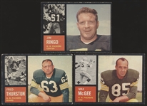 1962 Topps Ftbl.- 3 Diff. Green Bay Packers SP's