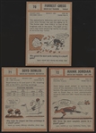 1962 Topps Ftbl.- 3 Diff. Green Bay Packers