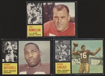 1962 Topps Ftbl.- 3 Diff. Cards