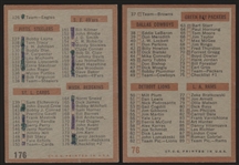 1962 Topps Ftbl.- 2 Diff. Checklists