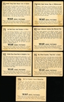 1939 Gum Inc. “War News Pictures (R165)- 7 Diff.