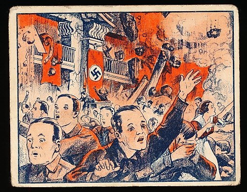 1940 Gum Inc. “War News Pictures F-L-A-S-H" (R165)- #128 Bomb Rocks Hitler Hall- Tough Series!
