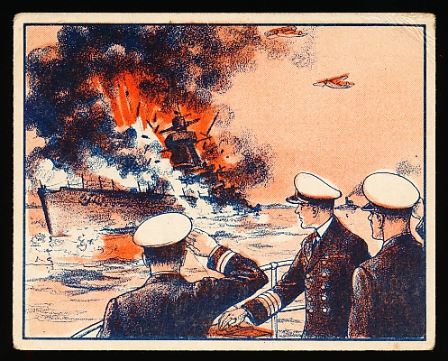 1940 Gum Inc. “War News Pictures F-L-A-S-H" (R165)- #136 Graf Spee Goes to Doom- Tough Series!