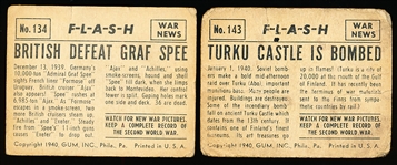 1940 Gum Inc. “War News Pictures F-L-A-S-H (R165)- 2 Diff. Tougher Series