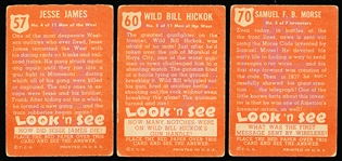 1952 Topps “Look ‘N See (R714-16)- 3 Diff. SP's