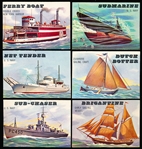 1955 Topps “Rails & Sails (R714-17)- 6 Diff. High Series Sails