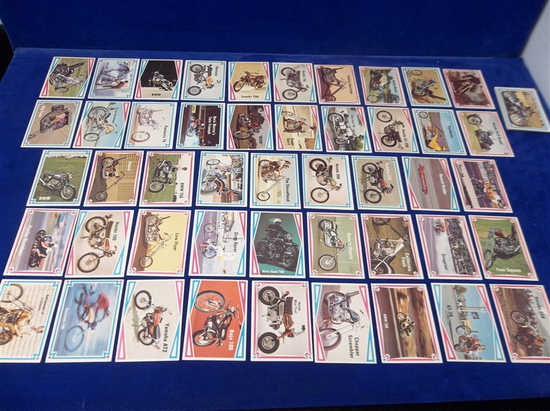 1972 Donruss “Choppers & Hot Bikes" Near Set- 61 of 66