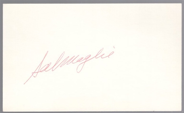 Autographed Sal Maglie MLB Index Card
