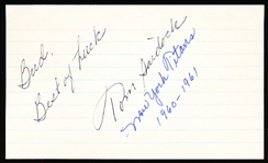Autographed & Inscribed Tom Saidock 3x5 Card