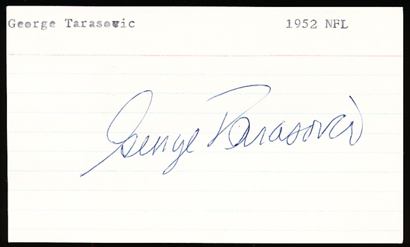Autographed George Tarasovic 3x5" Card