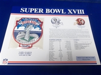 Super Bowl XVIII Willabee & Ward Patch- Raiders 38 Redskins 9 @ Tampa
