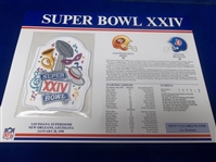 Super Bowl XXIV Willabee & Ward Patch- 49ers 55 Broncos 10 @ New Orleans