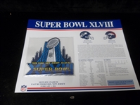 Super Bowl XLVIII Willabee & Ward Patch- Seahawks 43 Broncos 81 @ East Rutherford, NJ.