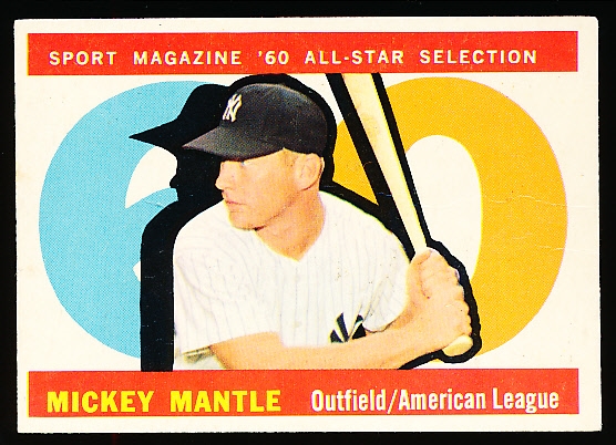 1960 Topps Bb- #563 Mickey Mantle All Star- Hi# 