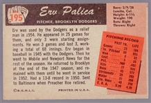1955 Bowman Bb- #195 Erv Palica- With Traded Variation