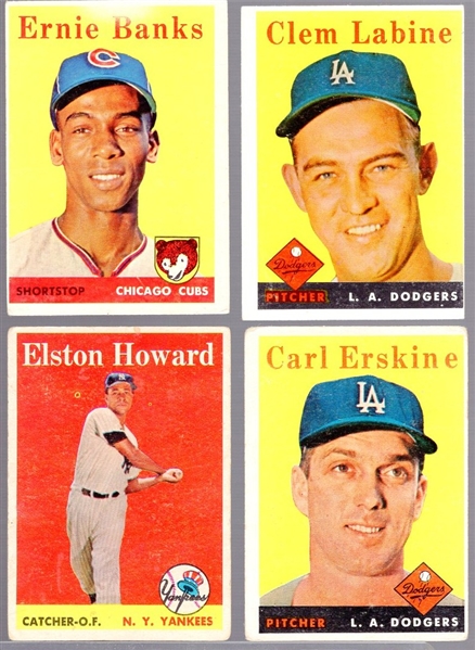 1958 Topps Baseball- 4 Diff