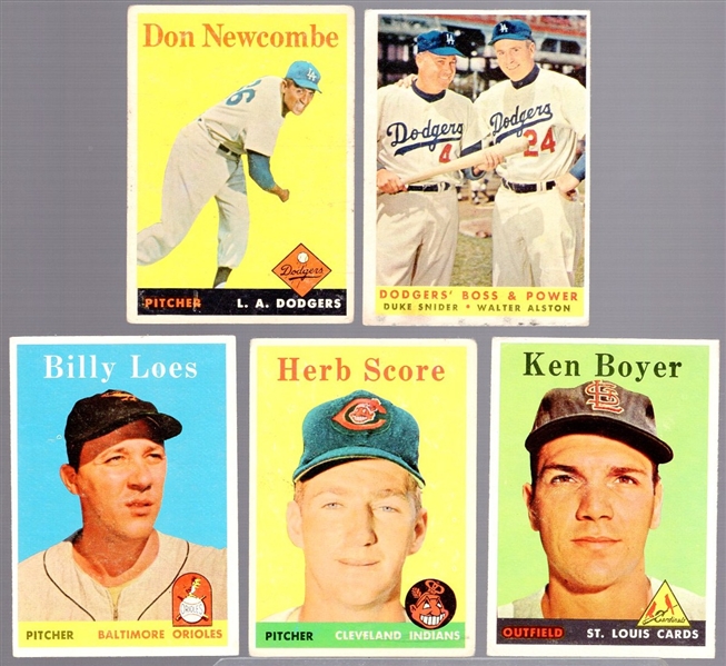 1958 Topps Baseball- 5 Diff
