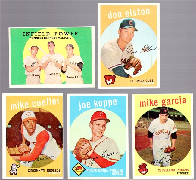 1959 Topps Bb- 5 Diff Hi#s